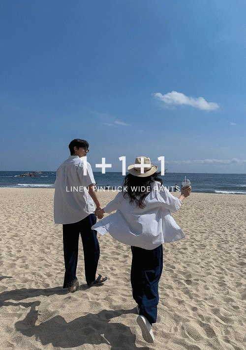 [1+1+1](UNISEX) 라이프 린넨 핀턱 와이드 팬츠