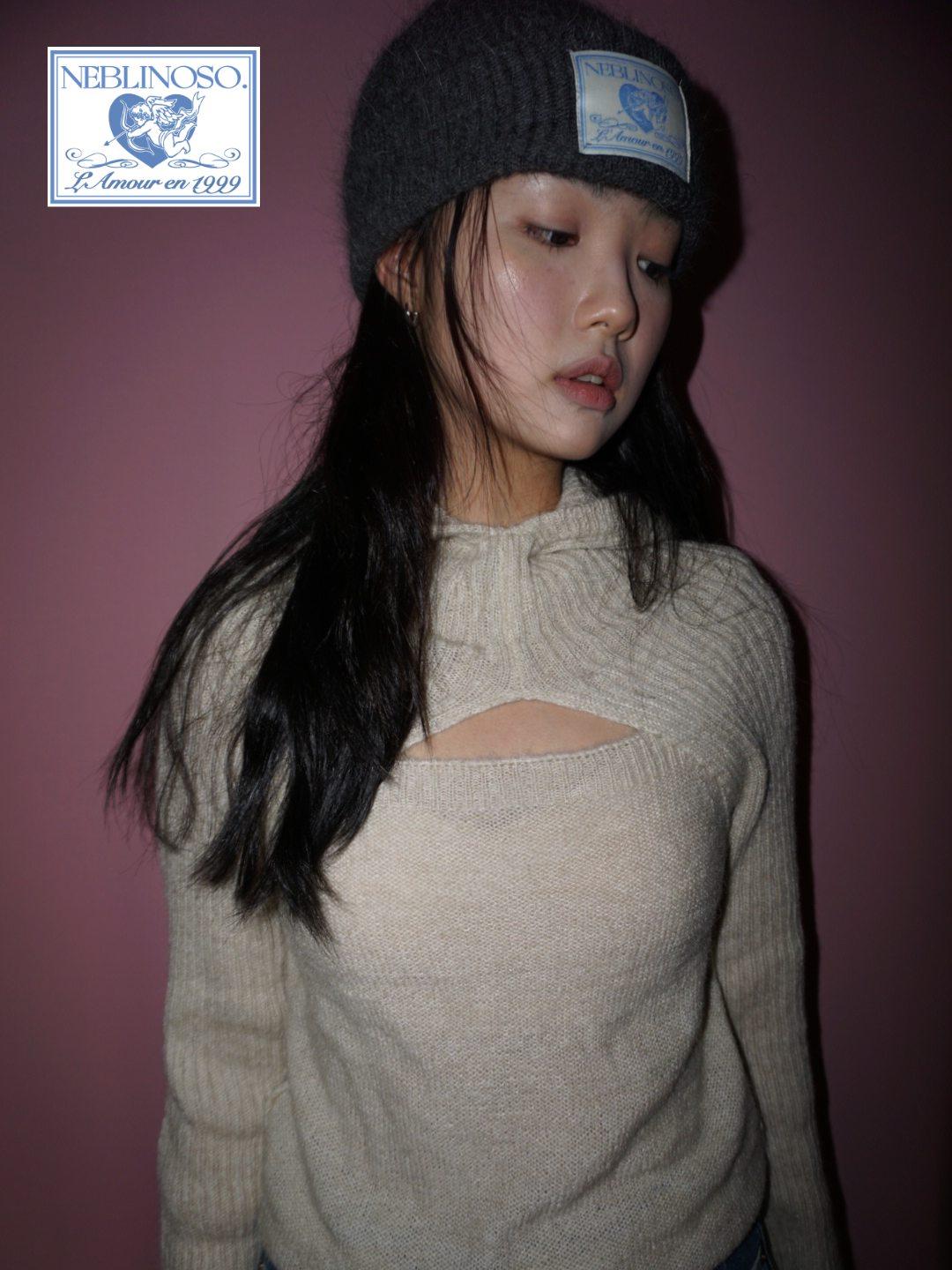 Angel angora beanie [charcoal]