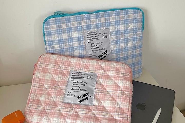 체크누빔 아이패드 노트북 파우치 가방 태블릿 테블릿 갤럭시탭