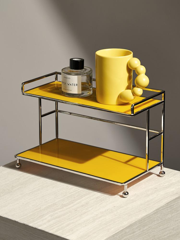 헤이유드 모던 아크릴 선반 화장대 철제 정리함 2단 인테리어소품