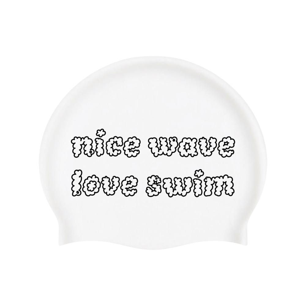 나이스 웨이브 러브 스윔 위원투스윔 깔끔한 수영복 코디 제작수영모자 실리콘 수모