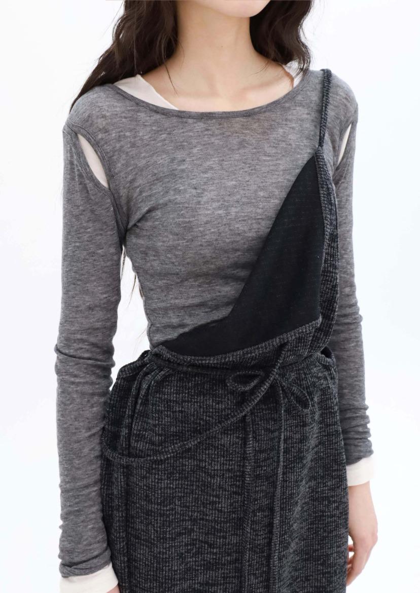 브리지 숄더슬릿 티(2colors)