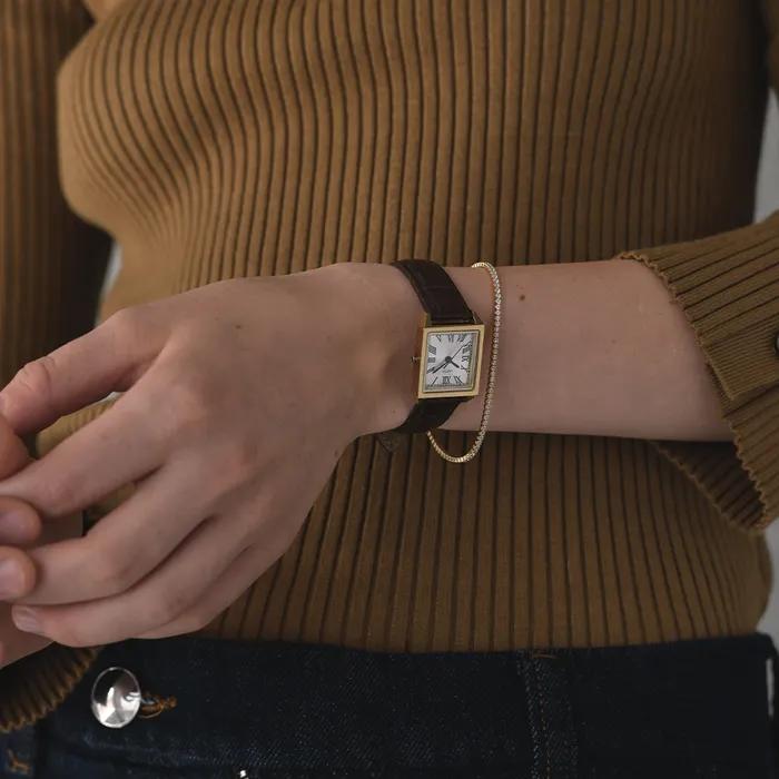 Douze.01 / Tempo carre watch (brun)
