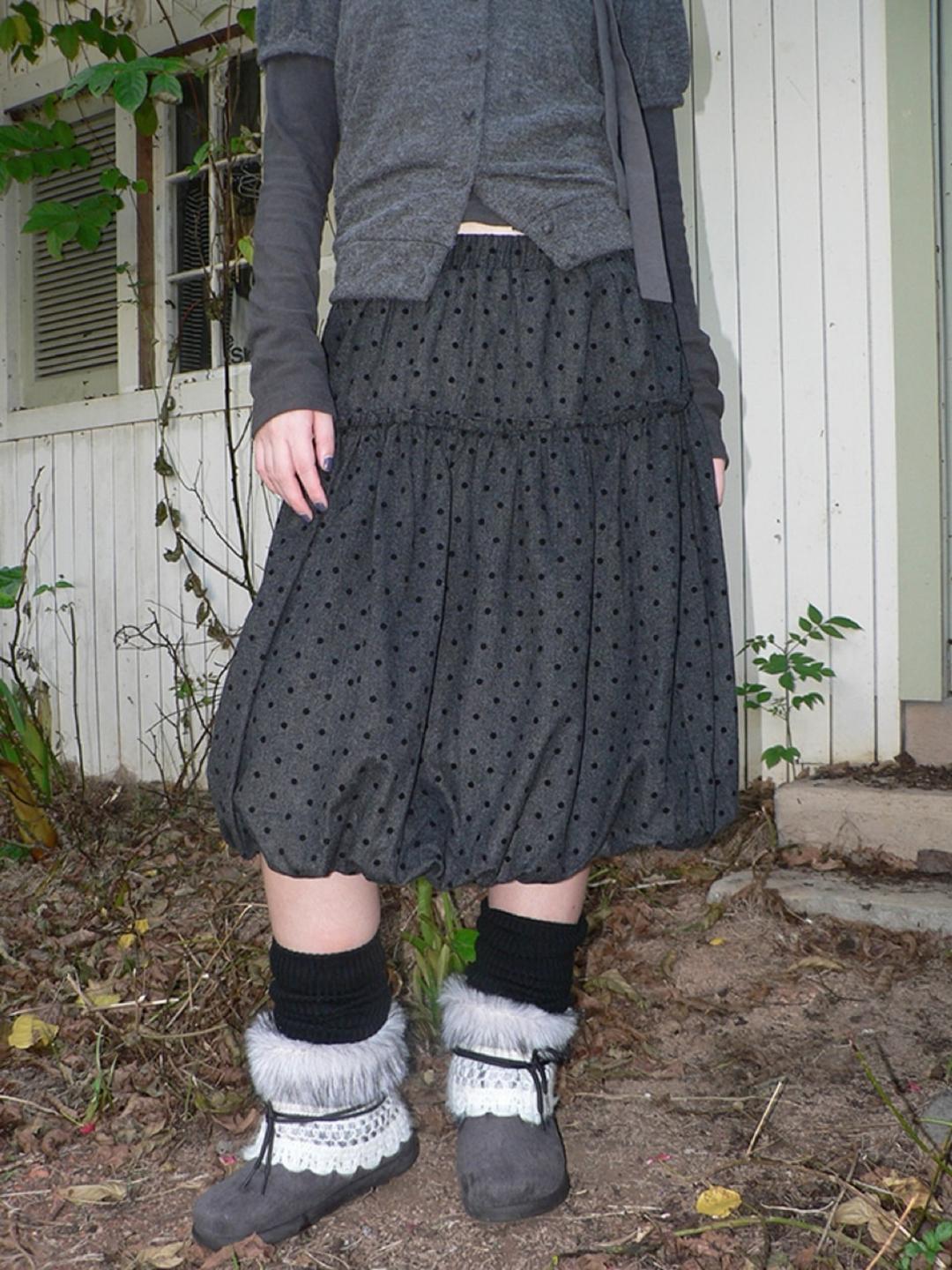 ang:project Polka Dot Print Tulip Skirt