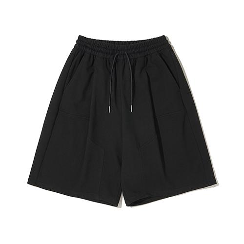 더블니 스웻 버뮤다 팬츠_블랙