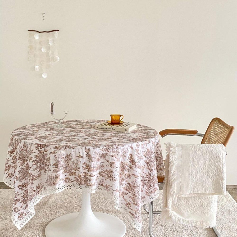 페이퍼가든 자체제작 프렌치 린넨 테이블보 브라운 90x140 식탁보