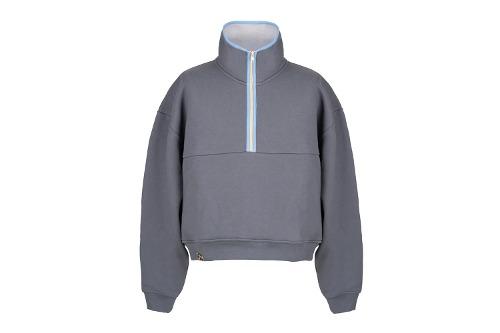 다크그레이 맨투맨 주아 반집업