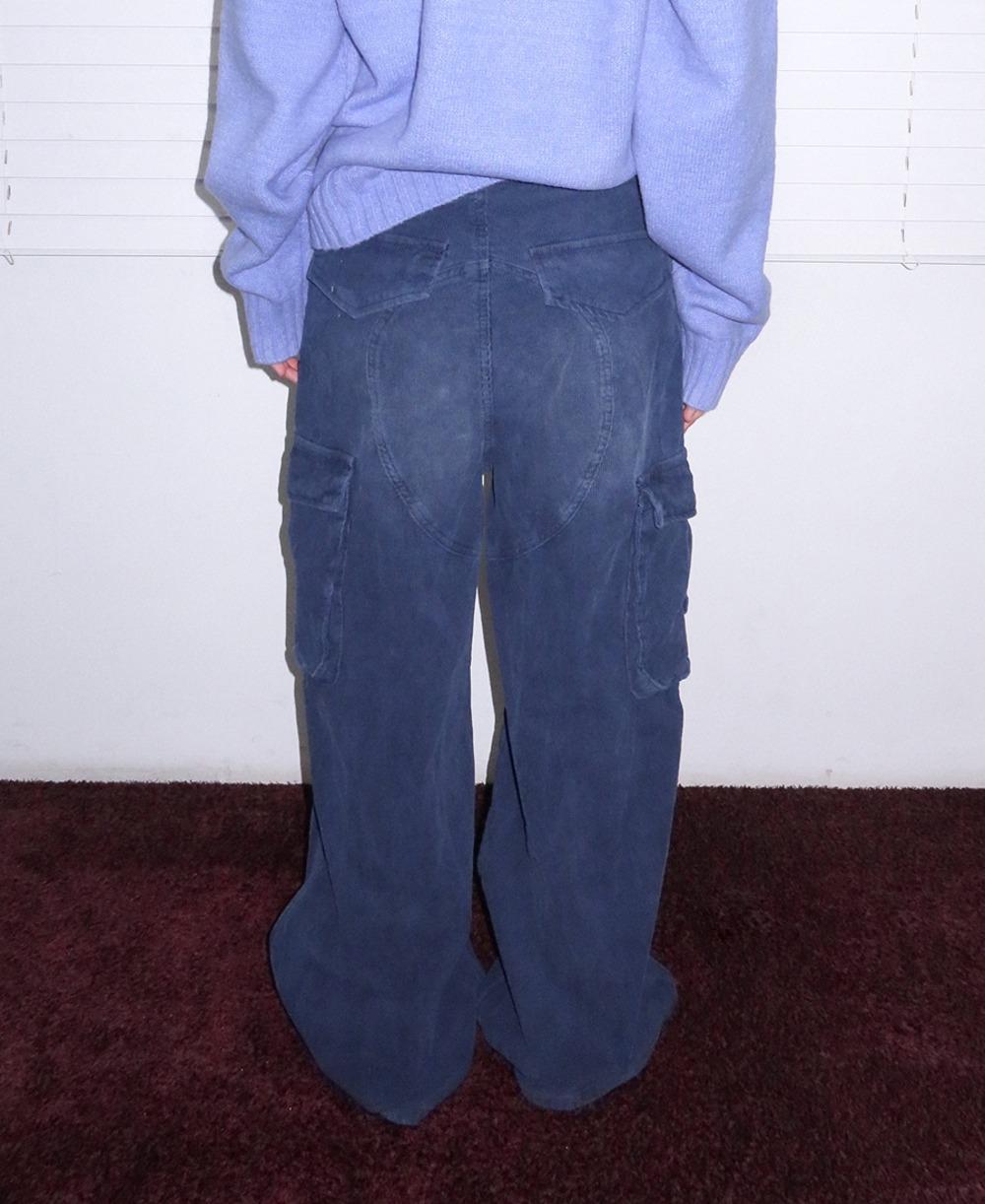 워싱 코듀로이 카고 팬츠