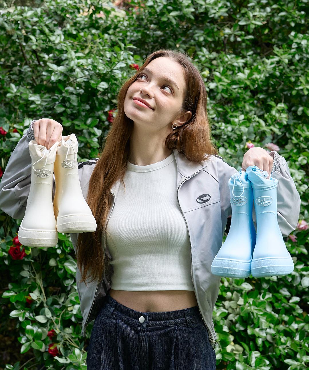 리끌로우 장마철 데일리 스트링 숏 레인부츠 RE-RAIN SHIRRING BOOTS 6 color