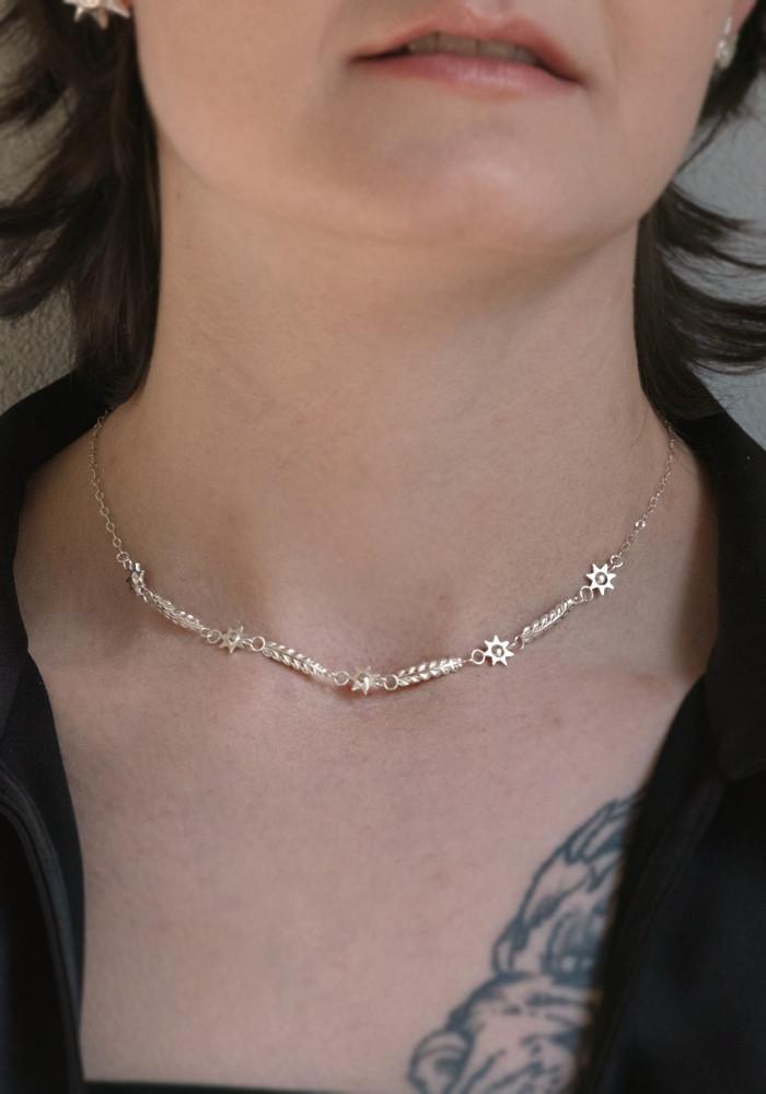 Sun with laurel Necklace