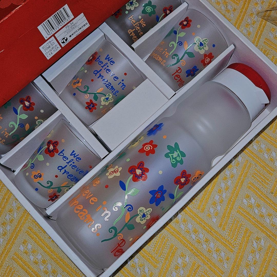 일본 파슨스 레터링 플라워 불투명 보틀 5p 세트