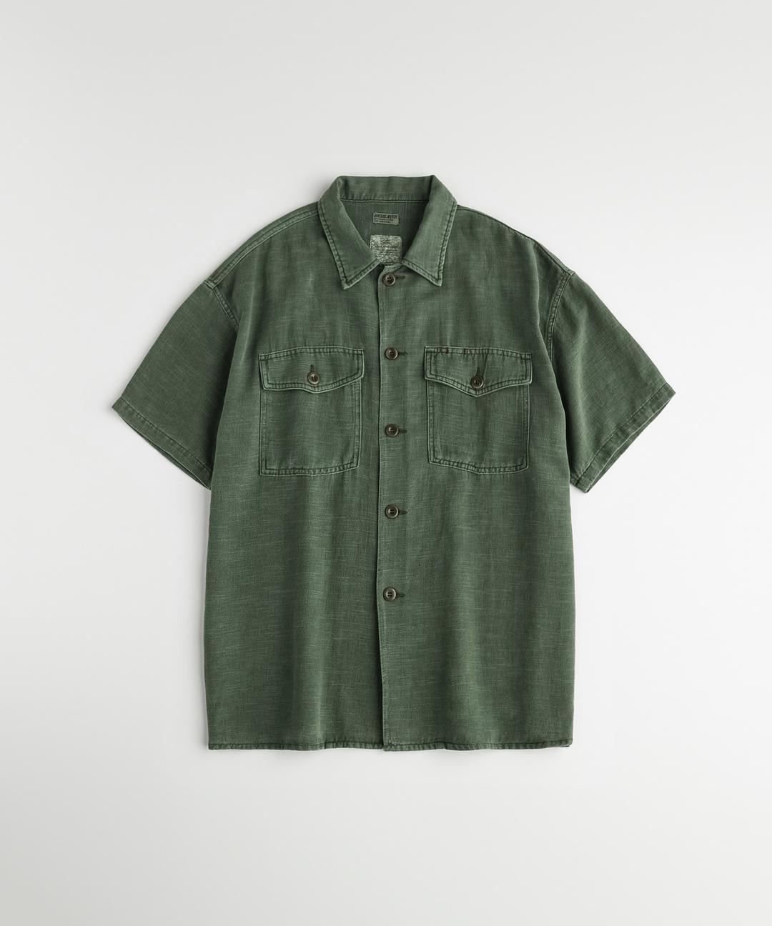 (05.28 예약발송)DYED FATIGUE 1/2 SHIRTS "olive\"