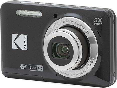 KODAK PIXPRO FZ55-BK 16MP CMOS Sensor Digital Camera 5X Optical Zoom 28mm Wide Angle 1080P Full HD Video 2.7" LCD Vlogging Camera (Black)