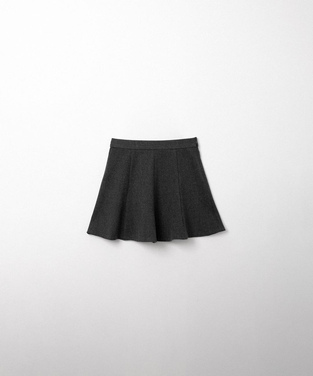 윈터 울 플레어 스커트 (charcoal)