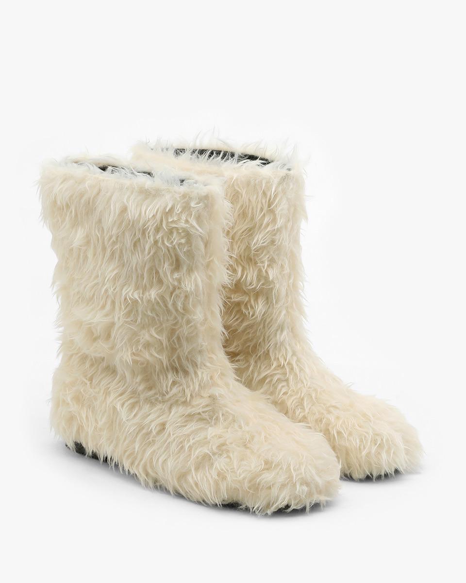 NOSI Fur Short Boots_Ivory