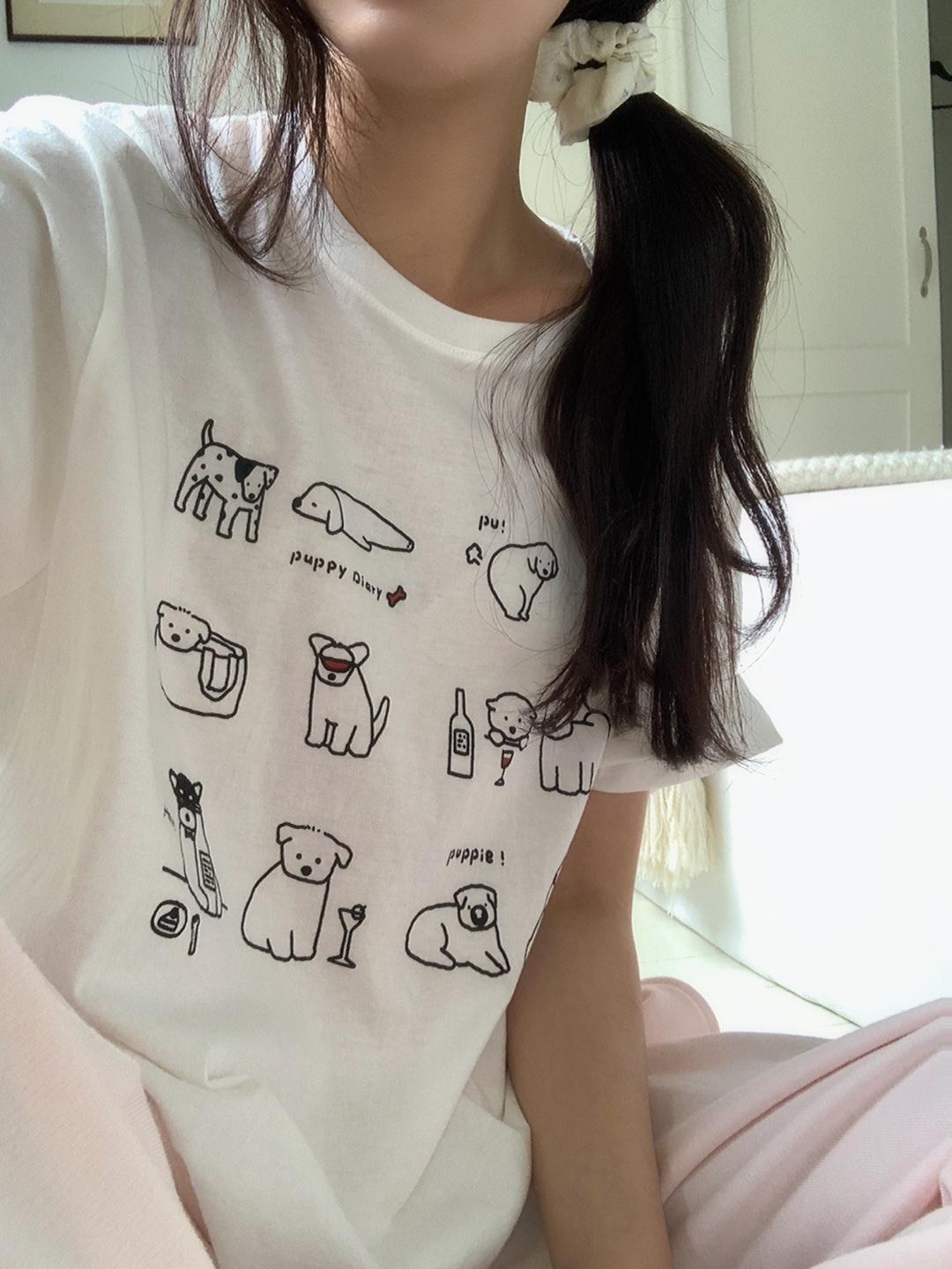 피터앤웬디 퍼피 박시 반팔 티셔츠