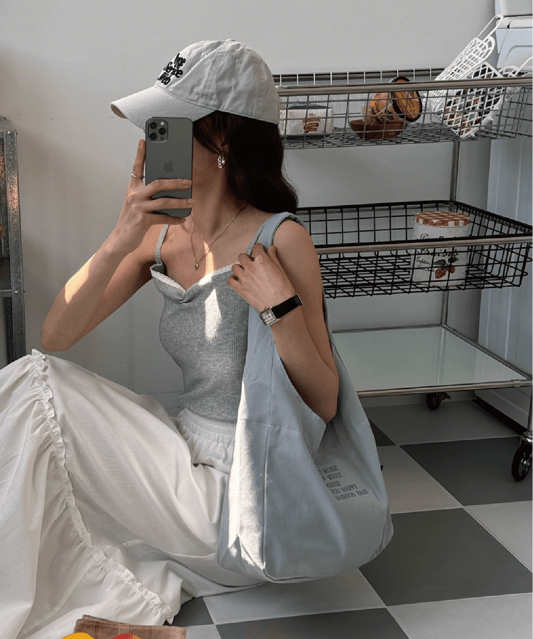 트루식스 원핸들 파스텔 에코백 레터링백