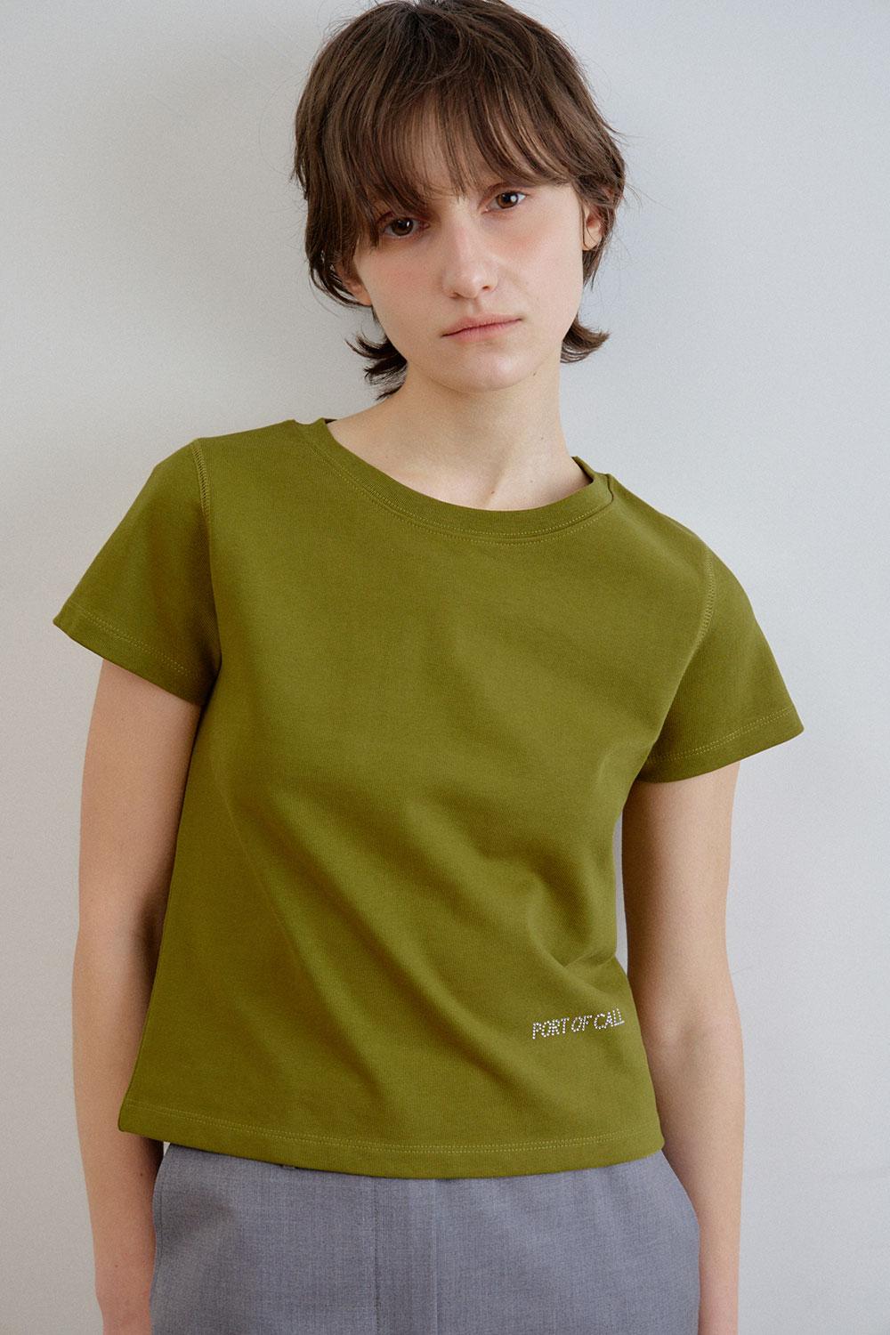 [5차_6/30예약배송]sparkling logo t-shirts_olive