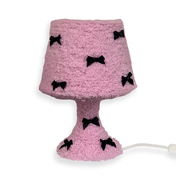 Fuzzy lamp_Ribbon_Pink (Black)