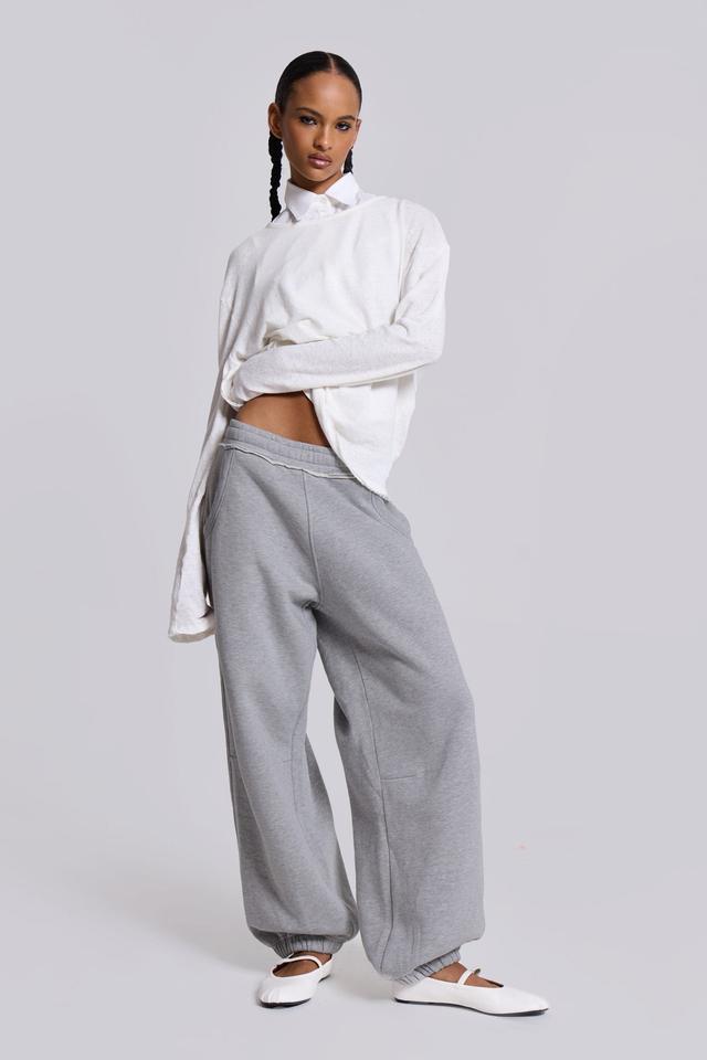 Grey Marl Cuffed Baggy Monster Joggers - XS / Grey