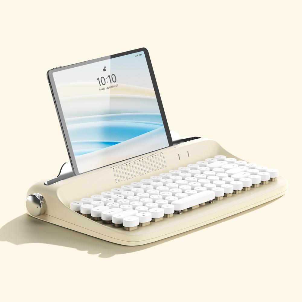 [키스킨증정]엑토 레트로 미니 블루투스 멀티페어링 텐키리스 타자기 키보드 B303(블루투스연결)