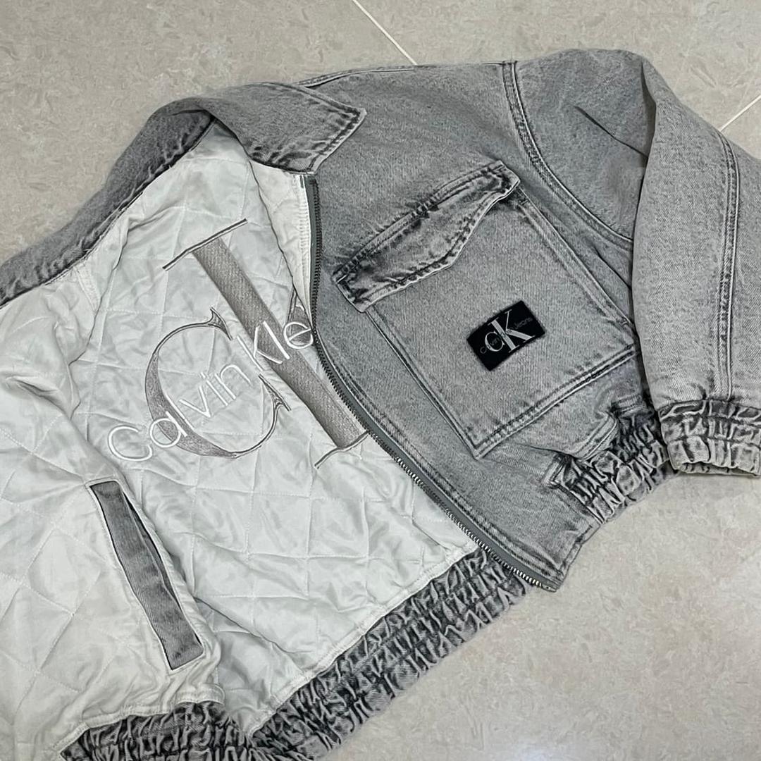 Reversible Cropped Denim Bomber Jacket | 후루츠패밀리