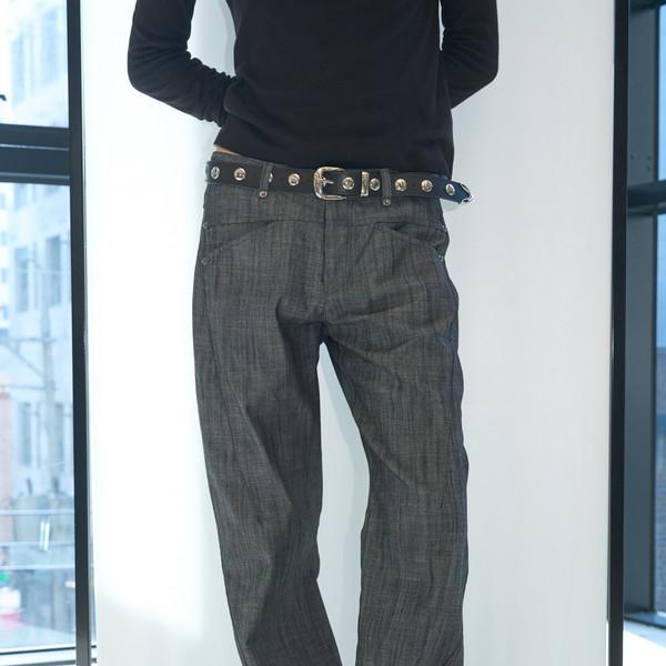 Textured Light Bootcut Pants (Black/2size)