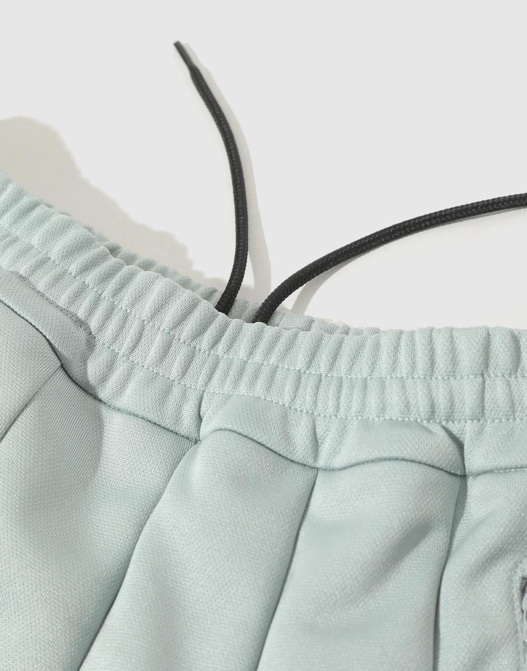 Pleated Track Skirt - Poly Smooth (Sax)