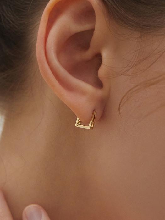 [14K GOLD] SQUARE RING EARRING AE223011
