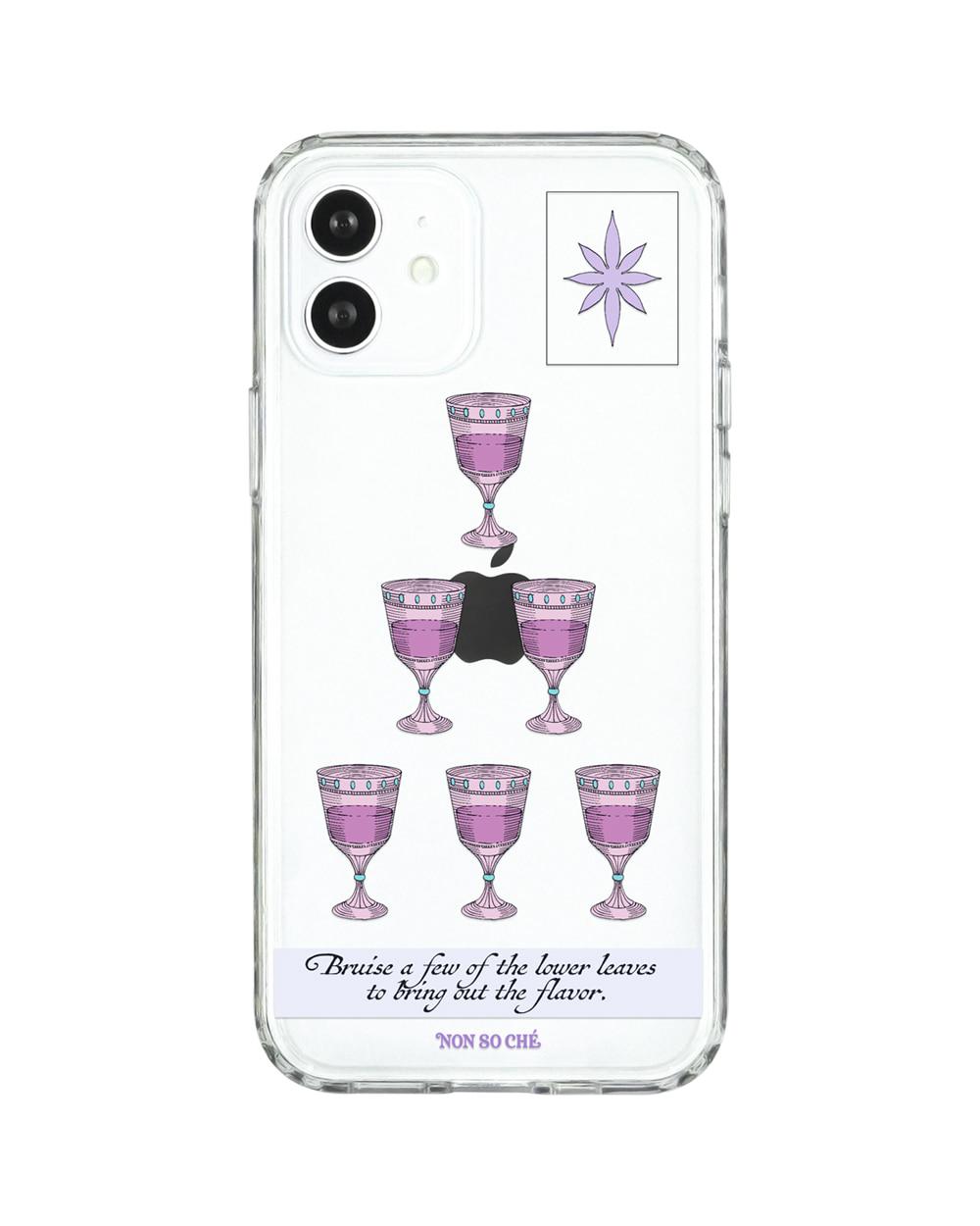 [PHONE CASE] Cup & fresh leaf (pink)