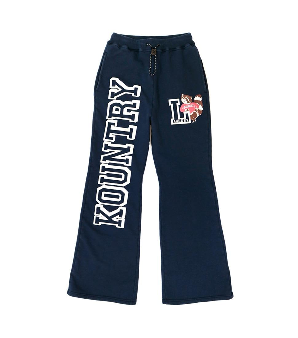 [KAPITAL]30/-NAPPED LINING FLARE SWT PANTS (KOUNTRY)'NAVY\'