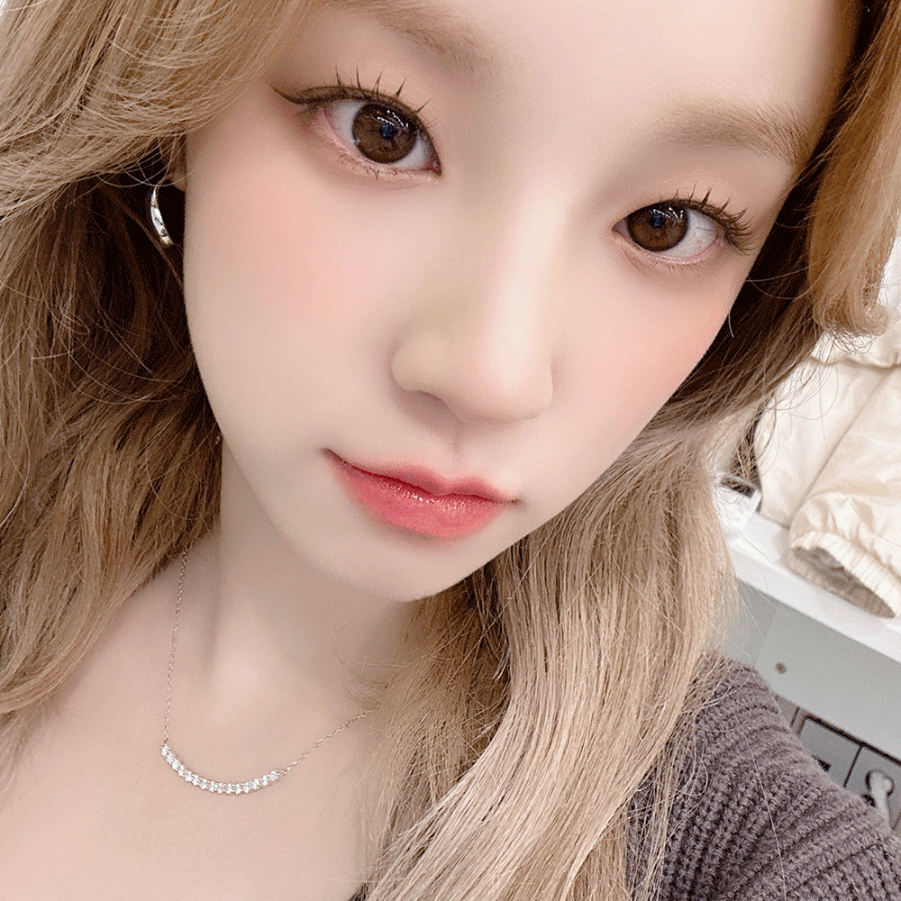 [우기,시은 착용]18kGF 시뮬럿다이아 1부 스마일 모이사나이트 목걸이 실버925