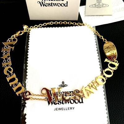 Vivienne Westwood RAIMUNDA 로고 레터 초커 목걸이 골드 신제품