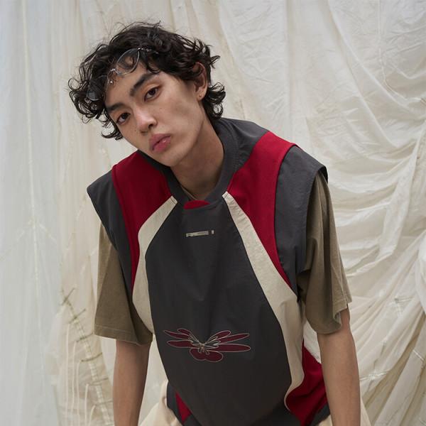 Double-layer mesh splicing nylon antibacterial vest