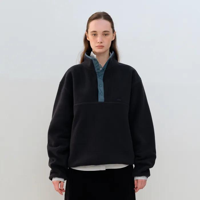 [6th] Relax Logo Snap Fleece_Navy