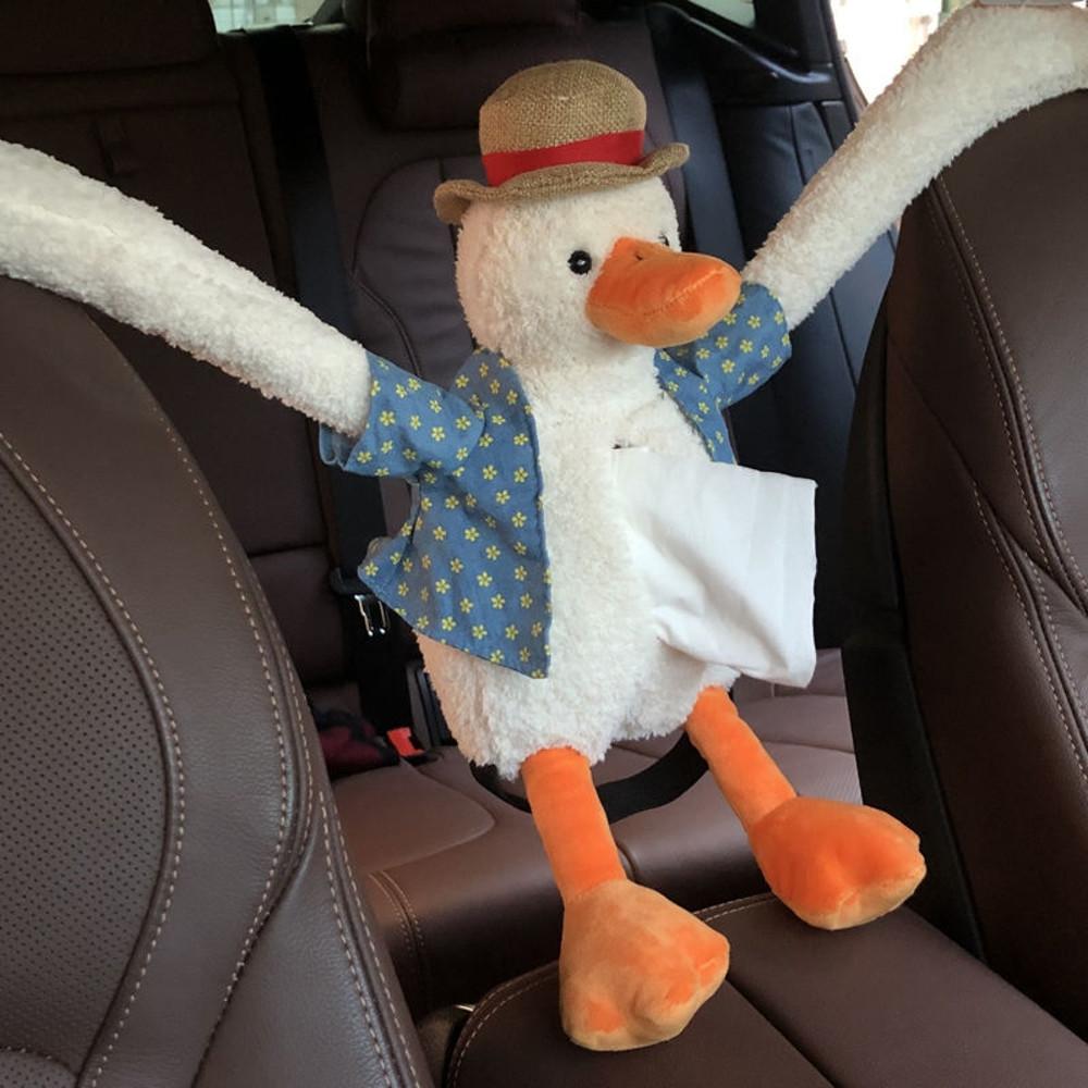 차량용 미니 각티슈케이스 오리 인형휴지걸이 차박 휴지 화장지 걸이커버 디스펜서