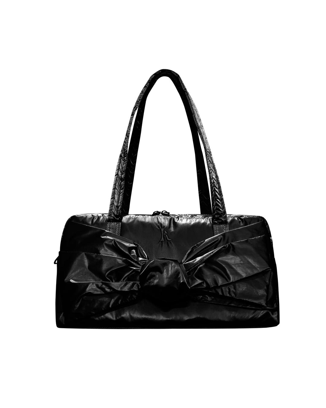 ribbon glossy bag (black)
