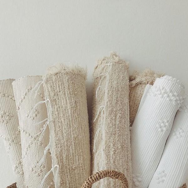 Textured Artisan Handmade Cotton rug from Portugal