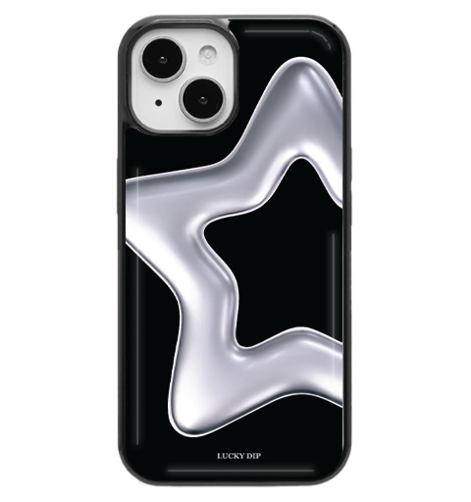[럭키딥] 맥세이프 블랙 크롬 스타 터프 범퍼 아이폰 케이스