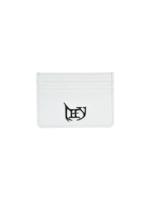 METAL LOGO CARD HOLDER WHITE