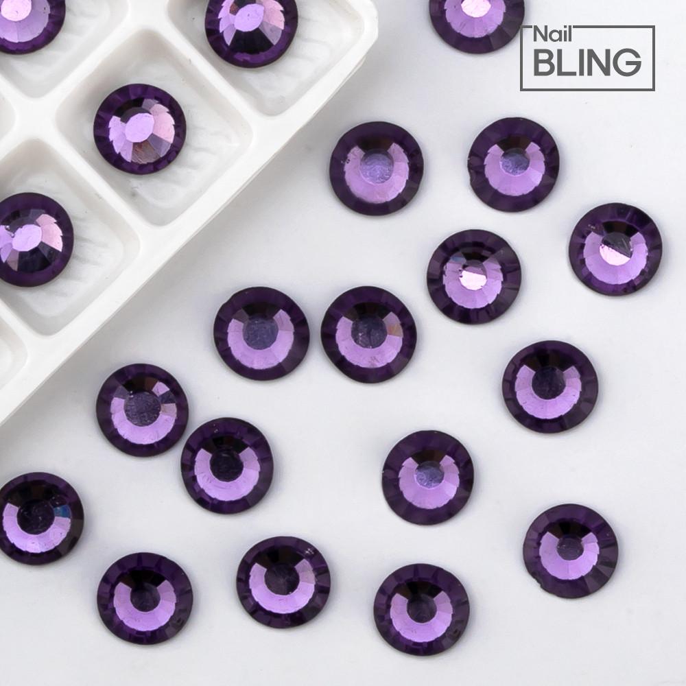 리얼스톤 퍼플벨벳 네일 원형평스톤 ss3 100개입