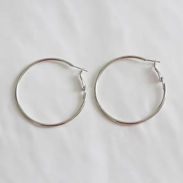 basic 50mm 실버 기본 링귀걸이