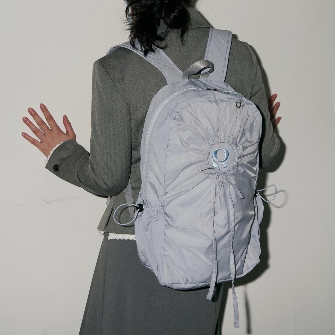 hole string PO backpack (blue gray)