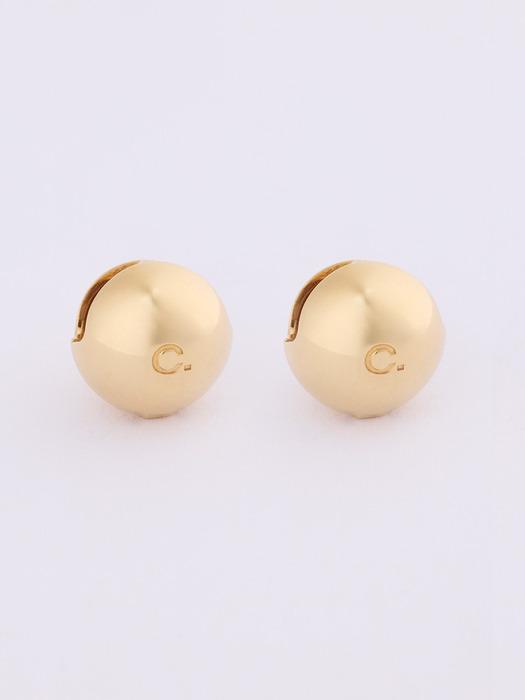 c. engraved ball gold earrings