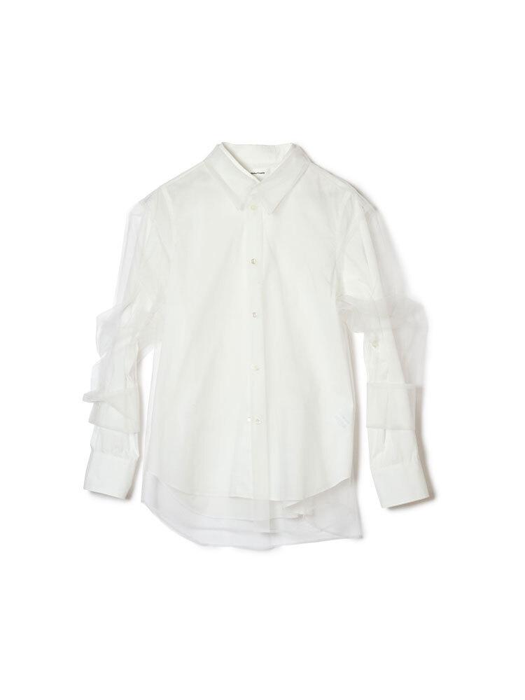 치카 키사다 화이트 디태처블 블라우스 CB-25168A