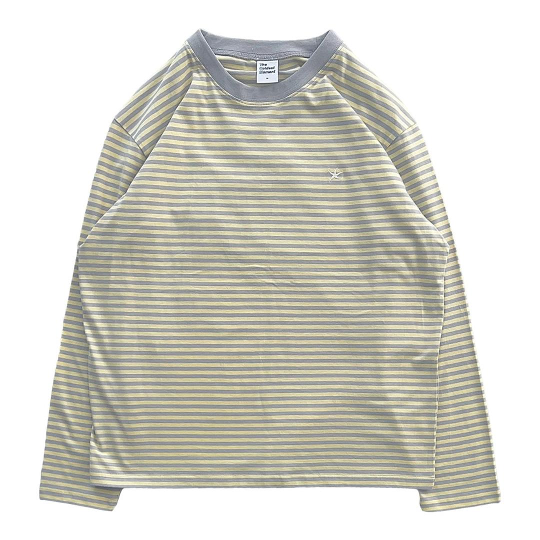 TCM mini logo stripe long sleeve (yellow/grey)