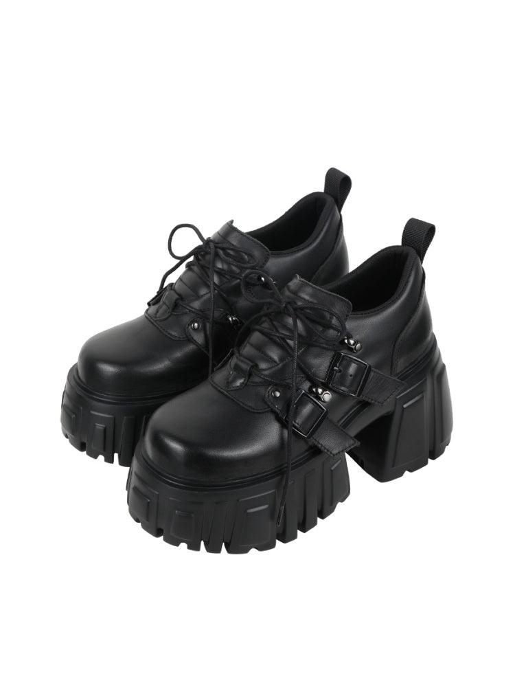 Chunky Heel Thick Platform Sole Lace-Up Shoes【s0000011894】