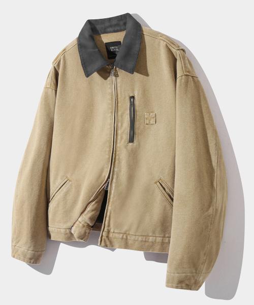 2WAY OG 페이드 워싱 디트로이트 퀼팅 자켓_베이지