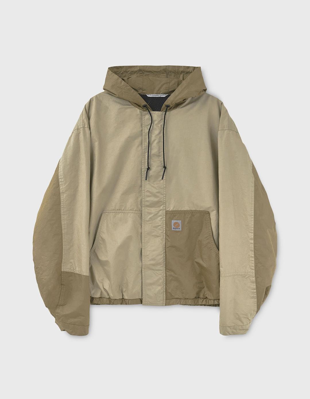 WASHED PN HOOD JACKET / Beige