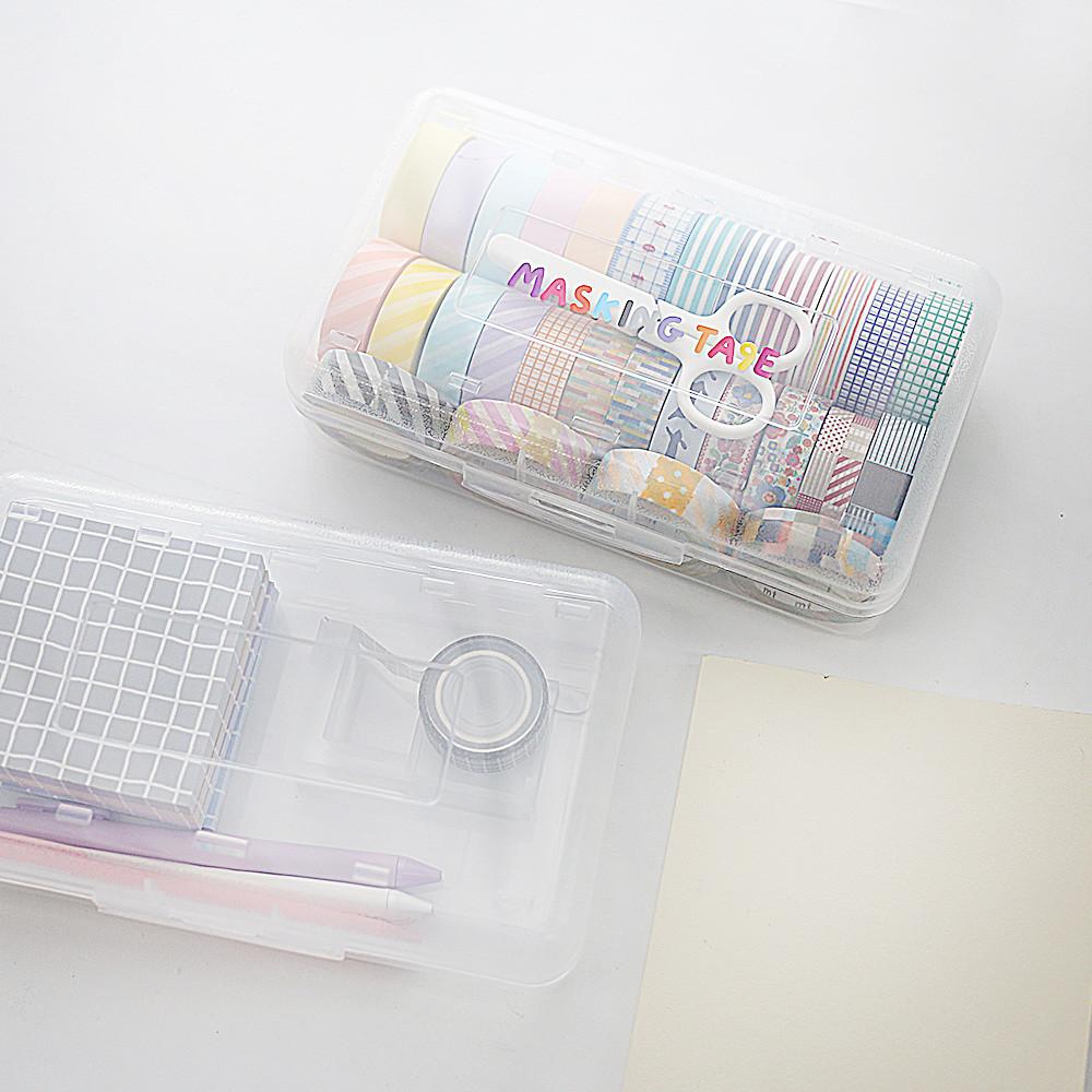 모모팝 다용도 투명 마스킹테이프 스티커 수납정리함 케이스